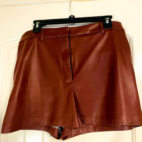 Size 10 brown pleather pants. They run slightly big-bit so cute for fall! - Picture 1 of 6